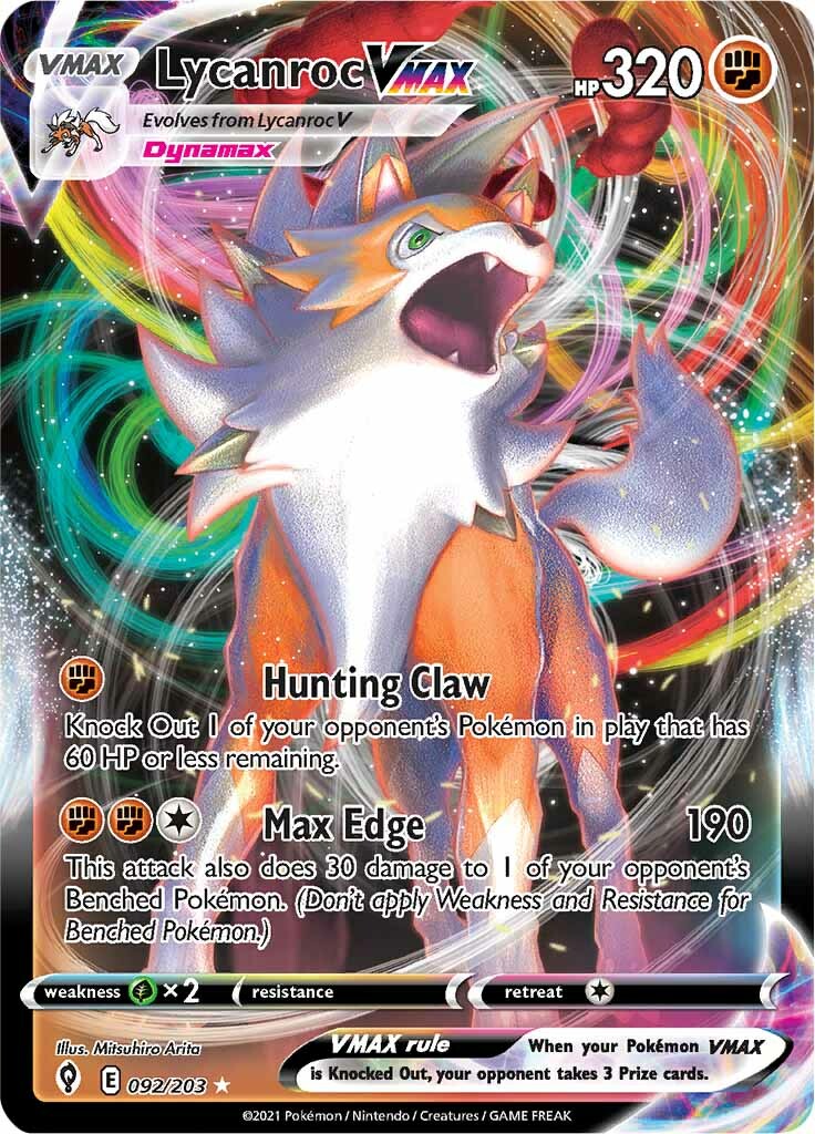 Lycanroc VMAX (092/203) [Sword & Shield: Evolving Skies] | Eastridge Sports Cards & Games