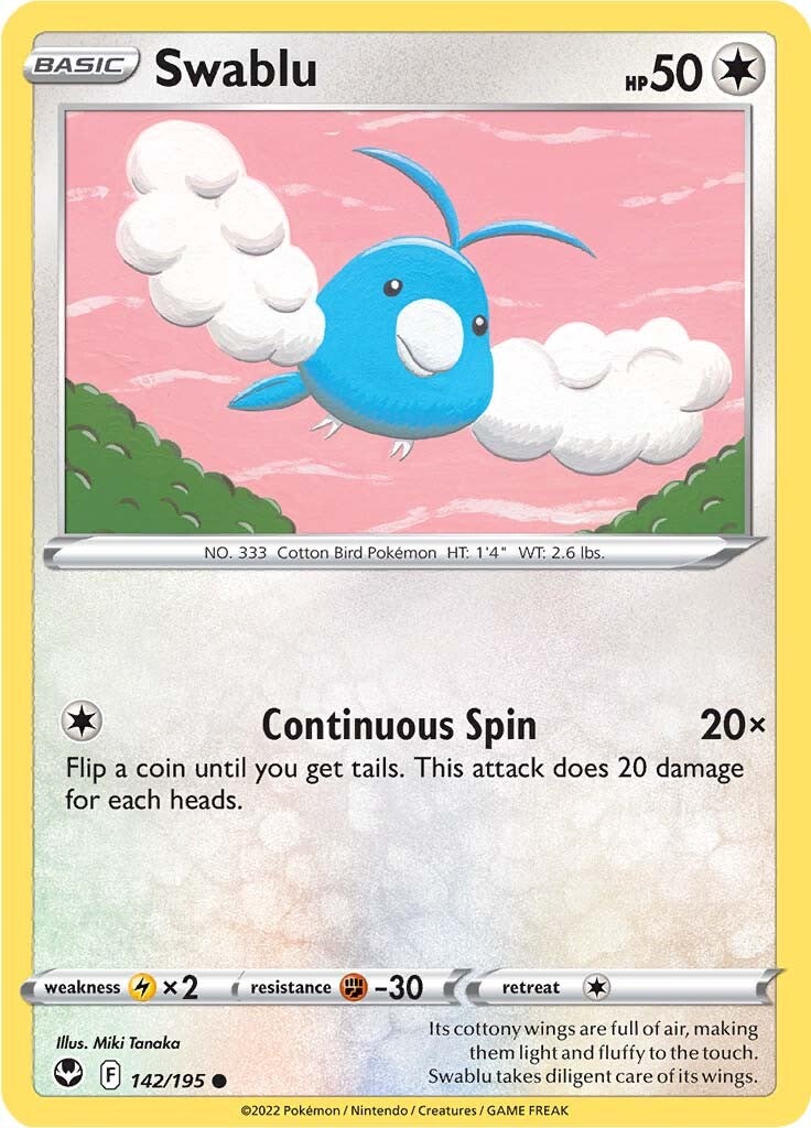 Swablu (142/195) [Sword & Shield: Silver Tempest] | Eastridge Sports Cards & Games