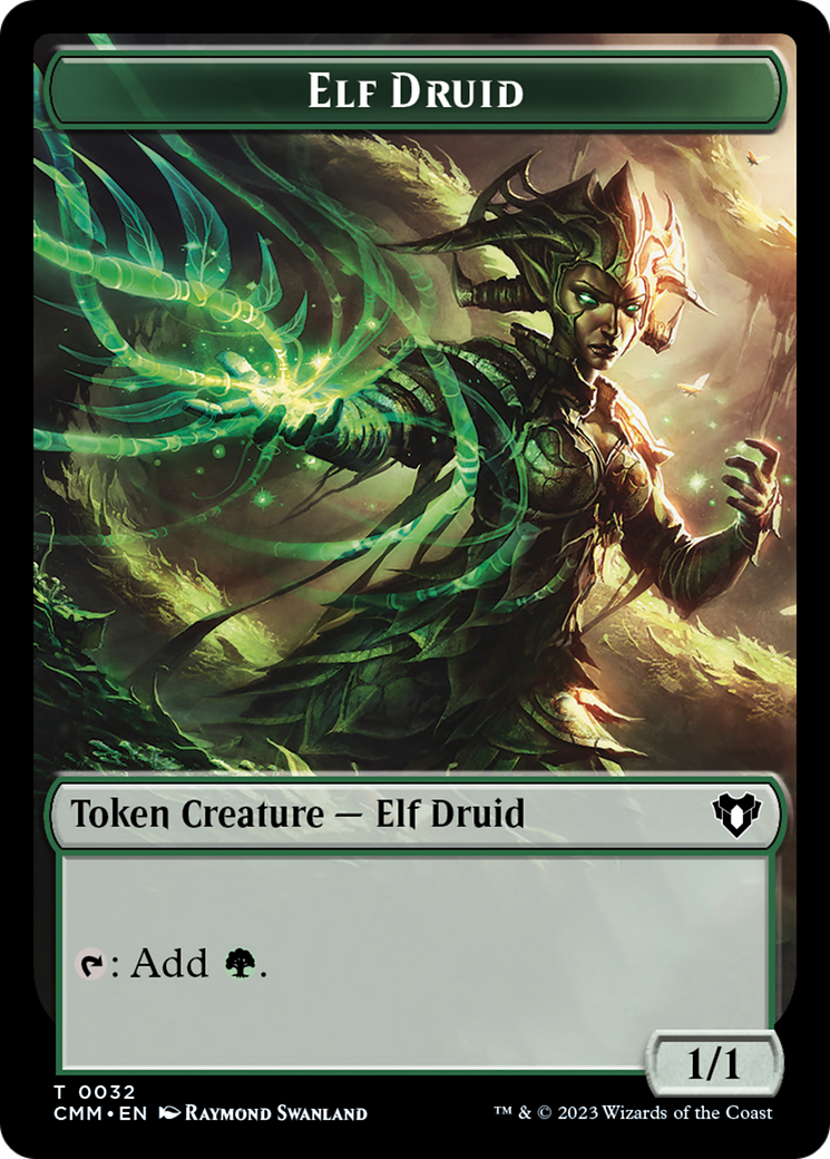 Elemental (0024) // Elf Druid Double-Sided Token [Commander Masters Tokens] | Eastridge Sports Cards & Games