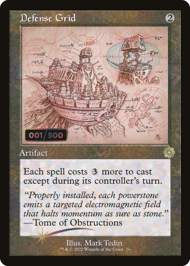 Defense Grid (Retro Schematic) (Serial Numbered) [The Brothers' War Retro Artifacts]