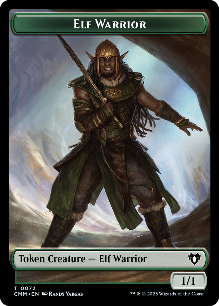 Elf Warrior // Cleric Double-Sided Token [Commander Masters Tokens] | Eastridge Sports Cards & Games