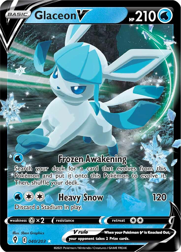 Glaceon V (040/203) [Sword & Shield: Evolving Skies] | Eastridge Sports Cards & Games