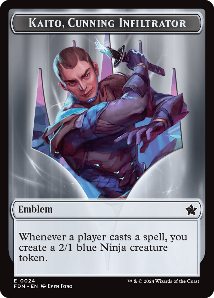 Emblem - Kaito, Cunning Infiltrator // Ninja Doubled-Sided Token [Foundations Tokens] | Eastridge Sports Cards & Games