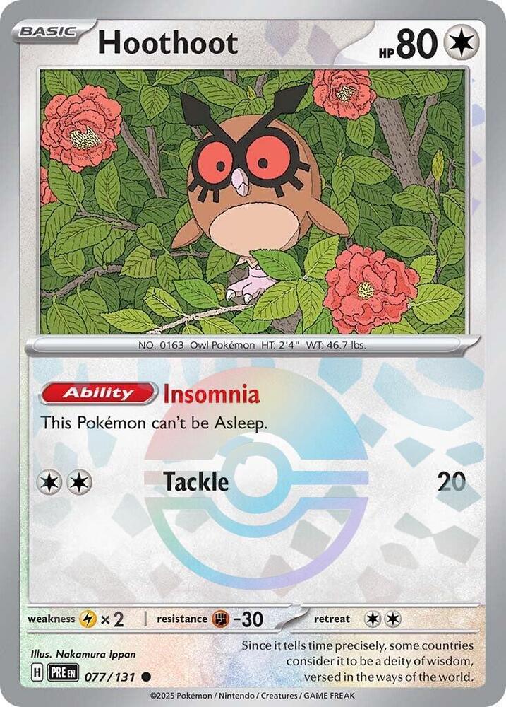 Hoothoot (077/131) (Poke Ball Pattern) [Scarlet & Violet: Prismatic Evolutions] | Eastridge Sports Cards & Games