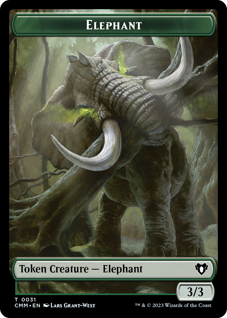 Soldier // Elephant Double-Sided Token [Commander Masters Tokens] | Eastridge Sports Cards & Games