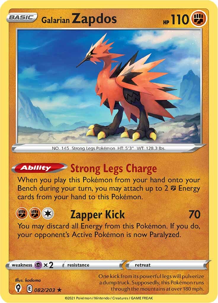 Galarian Zapdos (082/203) [Sword & Shield: Evolving Skies] | Eastridge Sports Cards & Games