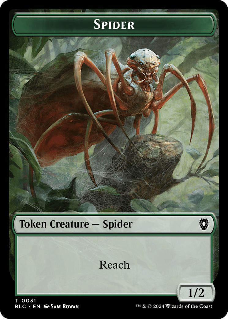 Spider // Blood Double-Sided Token [Bloomburrow Commander Tokens] | Eastridge Sports Cards & Games