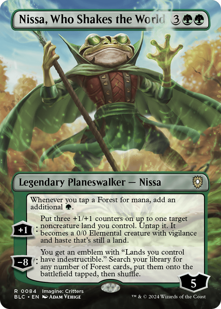 Nissa, Who Shakes the World (Borderless) [Bloomburrow Commander] | Eastridge Sports Cards & Games