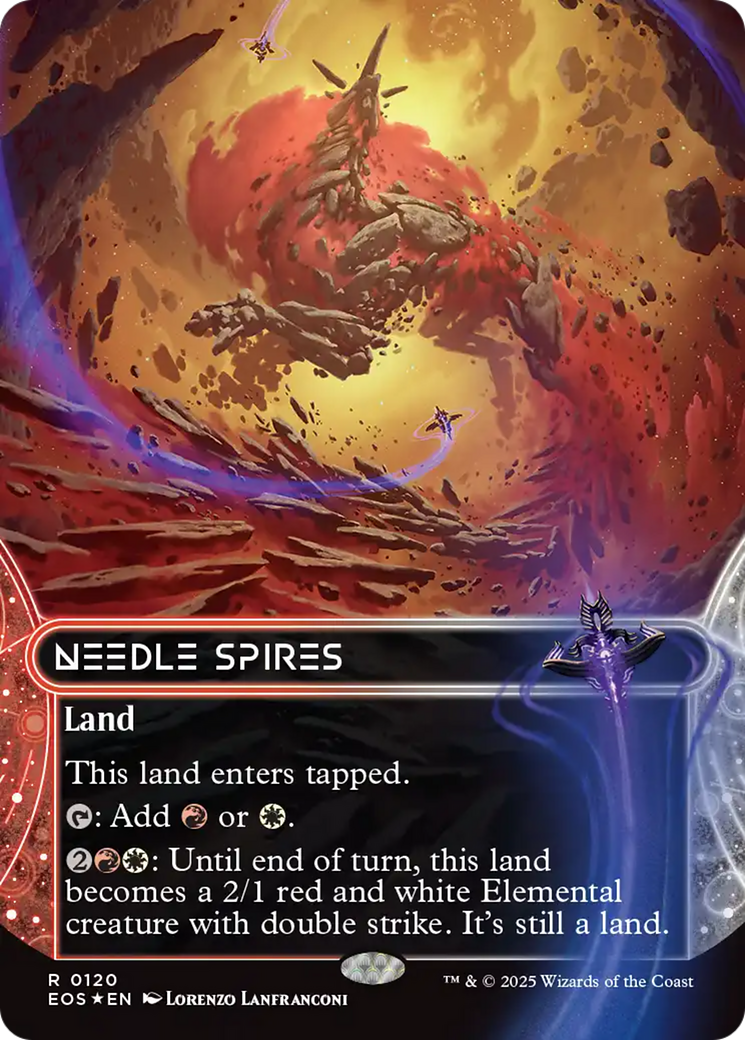 Needle Spires (0120) (Borderless) (Galaxy Foil) [Edge of Eternities: Stellar Sights] | Eastridge Sports Cards & Games