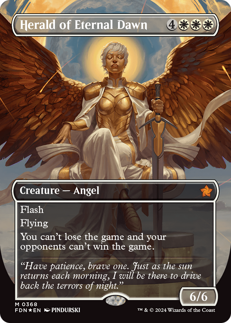 Herald of Eternal Dawn (Borderless) (Mana Foil) [Foundations] | Eastridge Sports Cards & Games