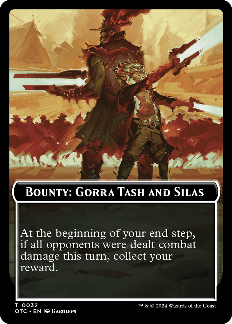 Bounty: Gorra Tash and Silas // Bounty Rules Double-Sided Token [Outlaws of Thunder Junction Commander Tokens] | Eastridge Sports Cards & Games