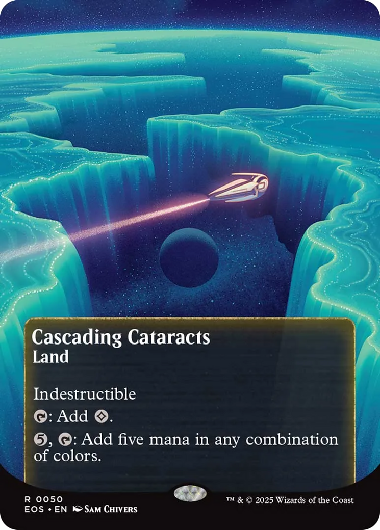 Cascading Cataracts Art Card (50/54) (Gold-Stamped Signature) [Edge of Eternities Art Series] | Eastridge Sports Cards & Games