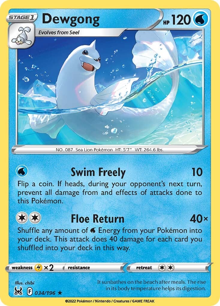 Dewgong (034/196) [Sword & Shield: Lost Origin] | Eastridge Sports Cards & Games