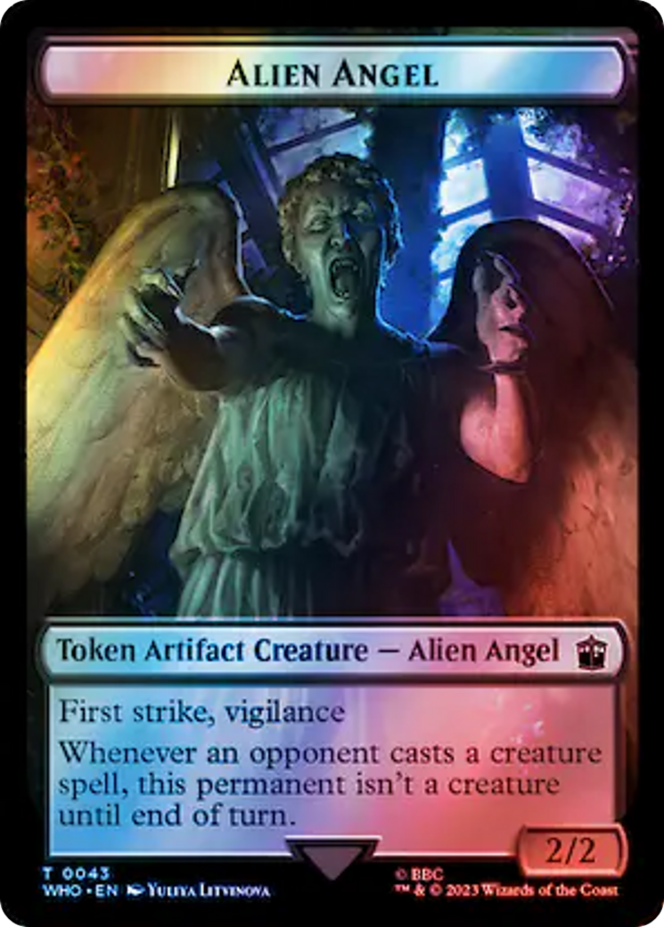 Alien Angel // Alien Salamander Double-Sided Token (Surge Foil) [Doctor Who Tokens] | Eastridge Sports Cards & Games