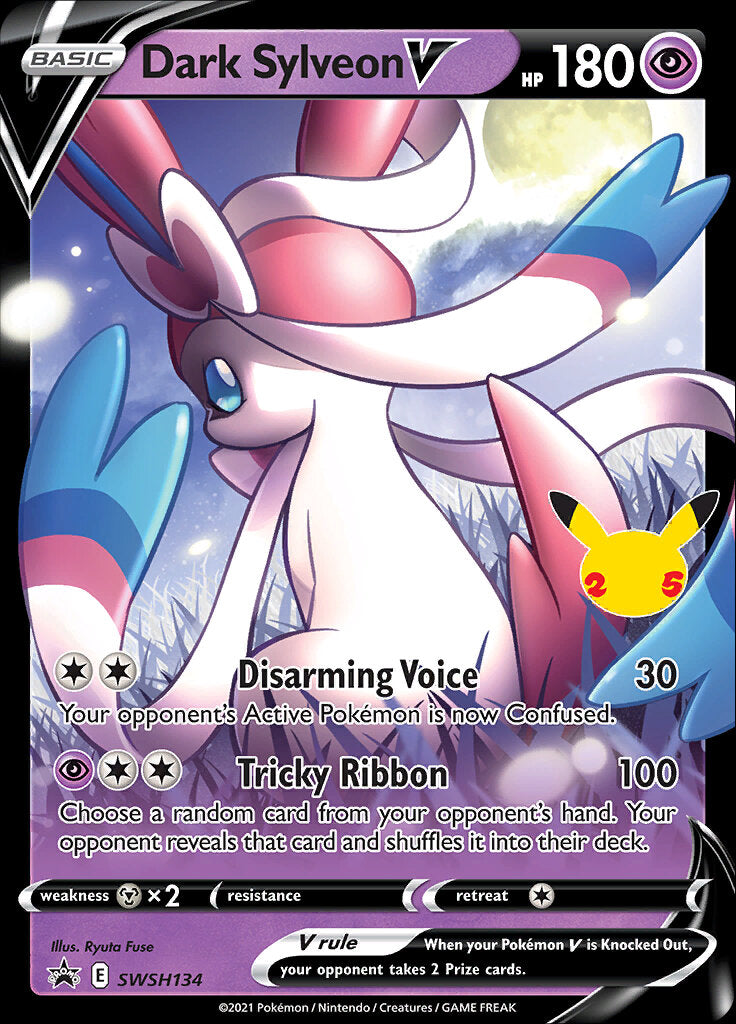 Dark Sylveon V (SWSH134) (Celebrations) [Sword & Shield: Black Star Promos] | Eastridge Sports Cards & Games