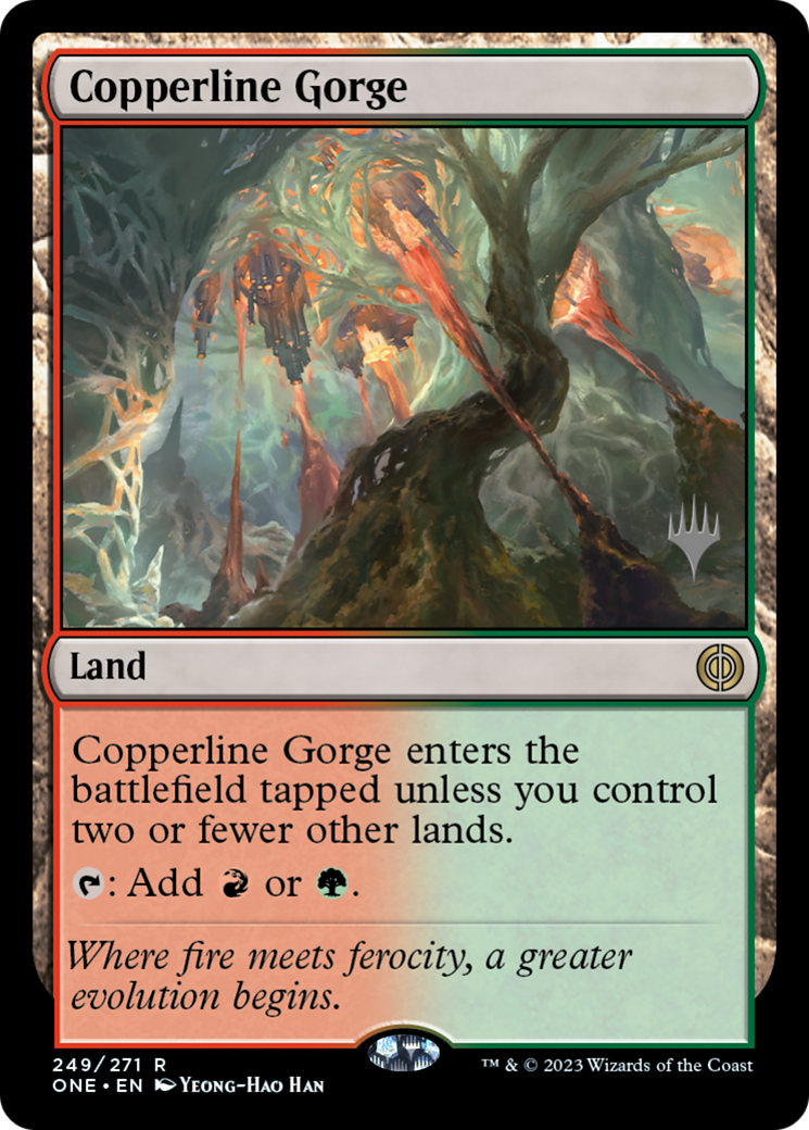 Copperline Gorge (Promo Pack) [Phyrexia: All Will Be One Promos] | Eastridge Sports Cards & Games