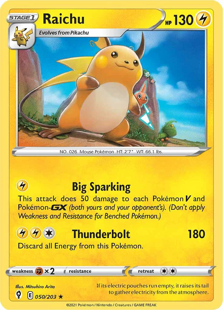 Raichu (050/203) [Sword & Shield: Evolving Skies] | Eastridge Sports Cards & Games