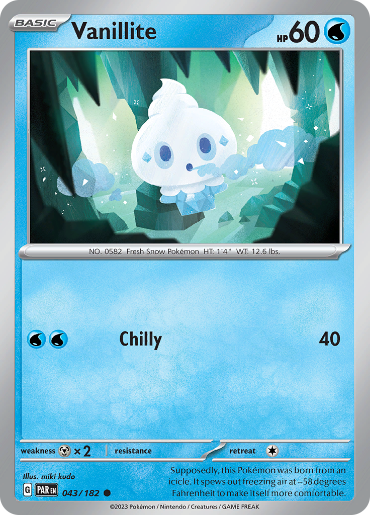 Vanillite (043/182) [Scarlet & Violet: Paradox Rift] | Eastridge Sports Cards & Games