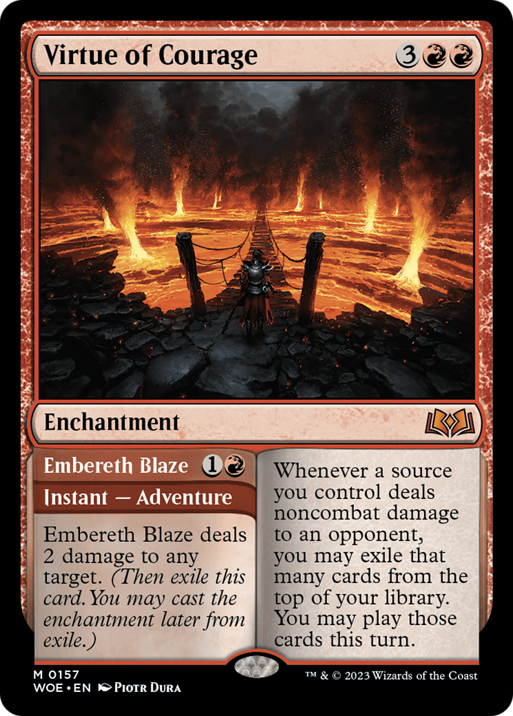 Virtue of Courage // Embereth Blaze [Wilds of Eldraine] | Eastridge Sports Cards & Games