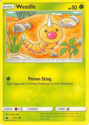 Weedle (1/111) [Sun & Moon: Crimson Invasion]