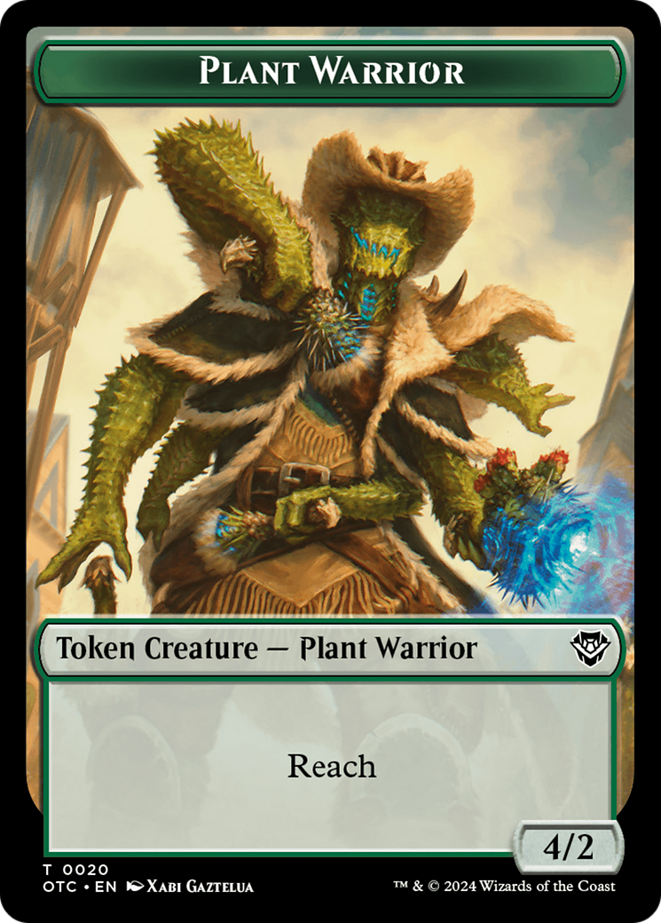 Plant Warrior // Treasure Double-Sided Token [Outlaws of Thunder Junction Commander Tokens] | Eastridge Sports Cards & Games