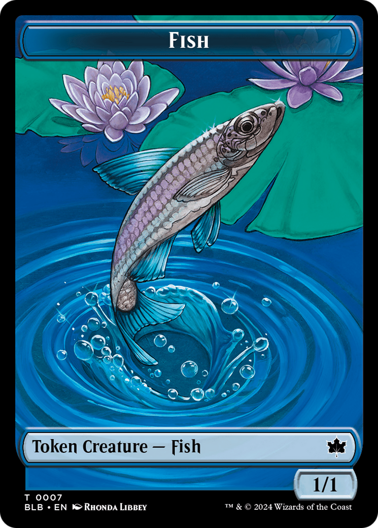 Fish // Warren Warleader Double-Sided Token [Bloomburrow Tokens] | Eastridge Sports Cards & Games