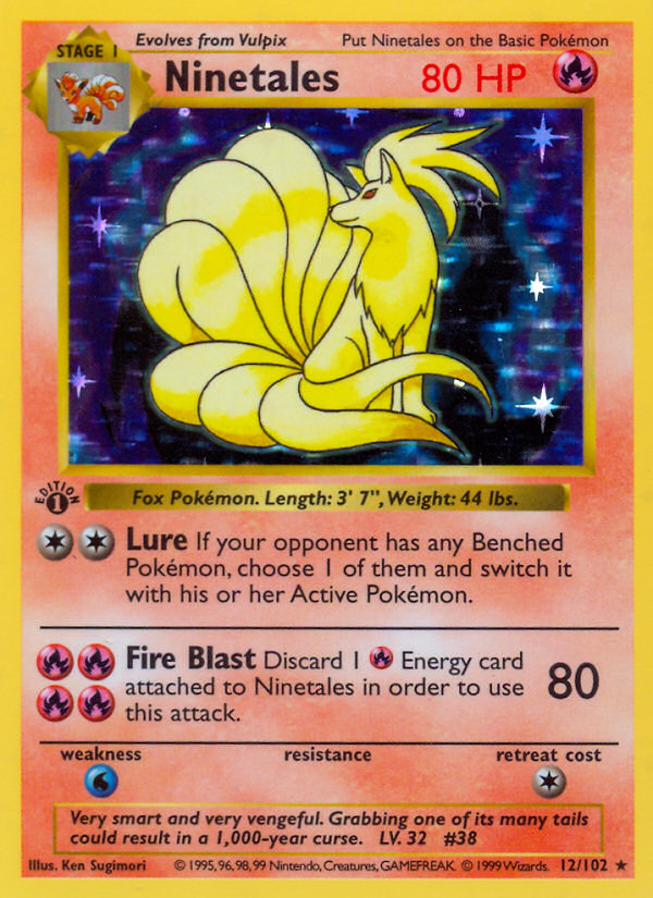 Ninetales (12/102) (Shadowless) [Base Set 1st Edition] | Eastridge Sports Cards & Games