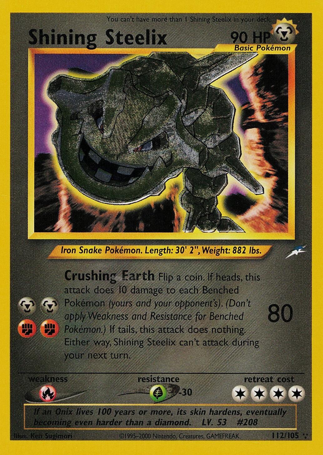 Shining Steelix 112  - Unlimited Holofoil Neo Destiny - Secret Rare