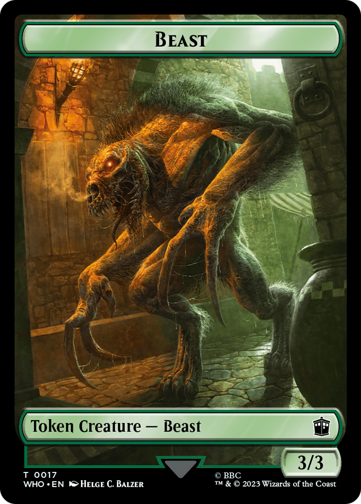 Soldier // Beast Double-Sided Token [Doctor Who Tokens] | Eastridge Sports Cards & Games