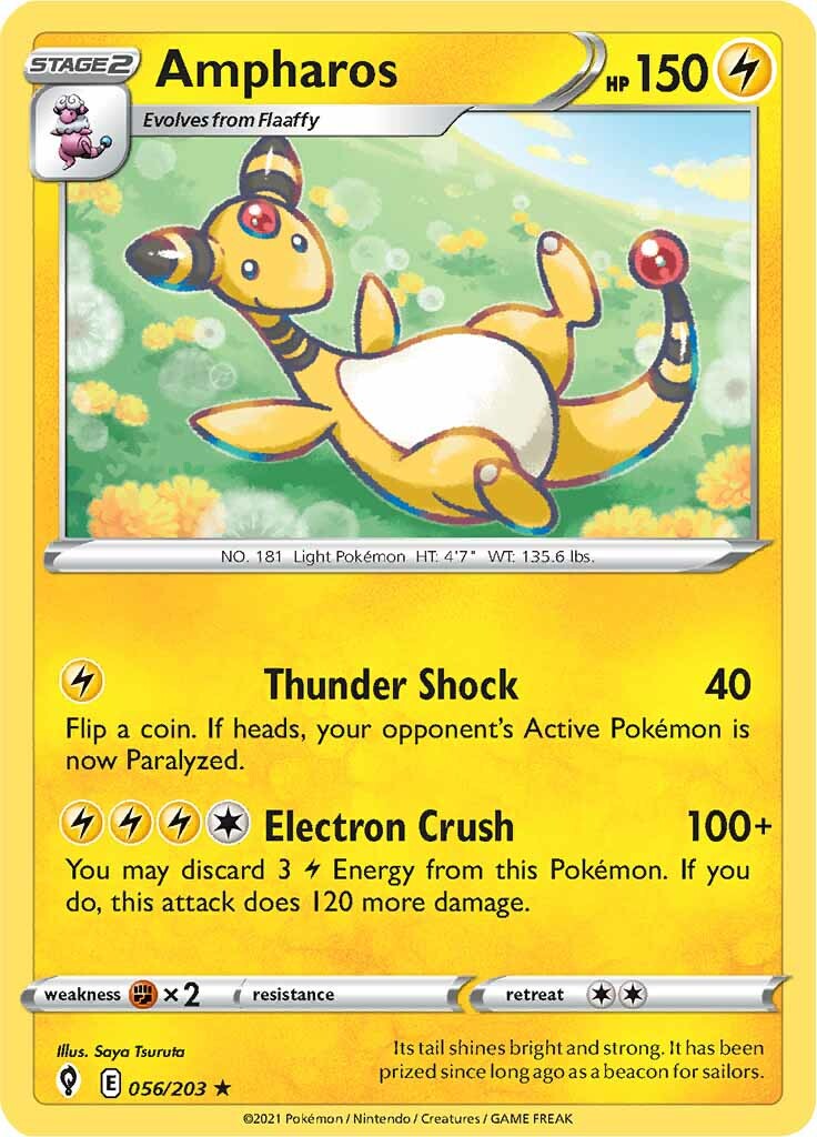 Ampharos (056/203) [Sword & Shield: Evolving Skies] | Eastridge Sports Cards & Games