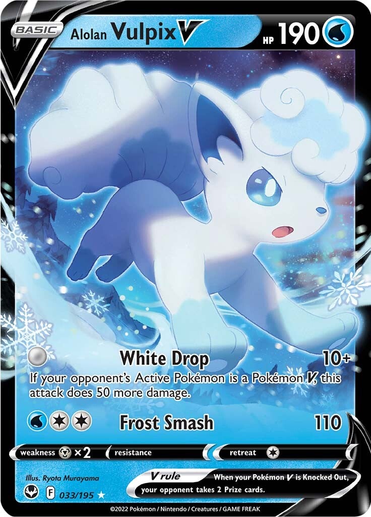 Alolan Vulpix V (033/195) [Sword & Shield: Silver Tempest] | Eastridge Sports Cards & Games