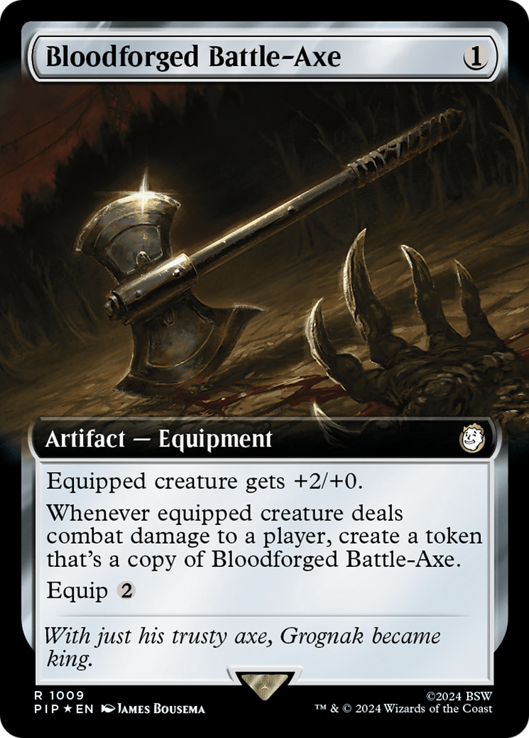 Bloodforged Battle-Axe (Extended Art) (Surge Foil) [Fallout] | Eastridge Sports Cards & Games