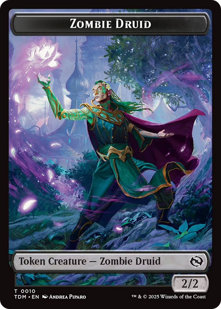 Zombie Druid // Treasure Double-Sided Token [Tarkir: Dragonstorm Tokens] | Eastridge Sports Cards & Games
