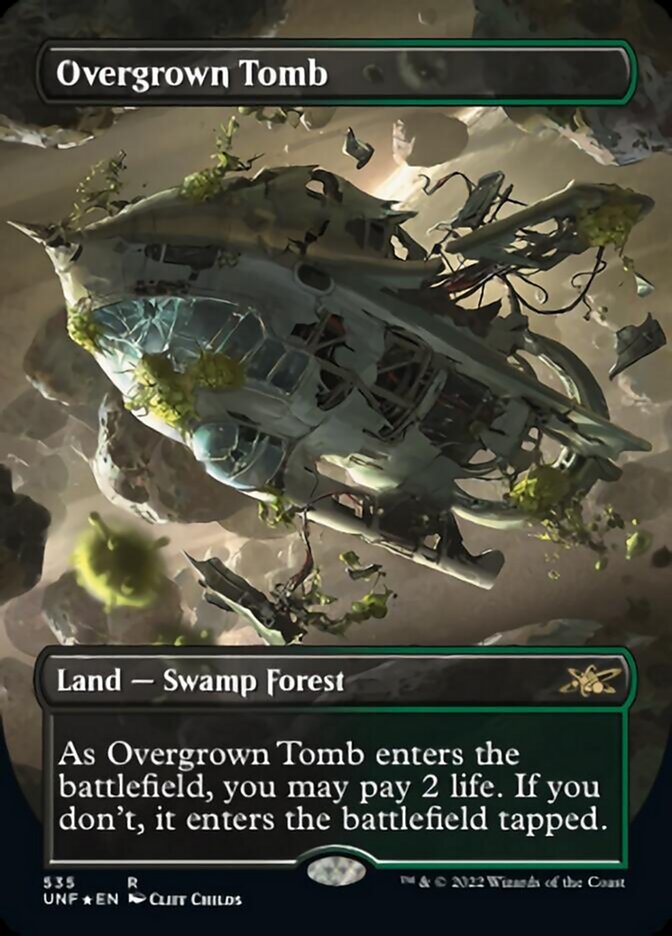Overgrown Tomb (Borderless) (Galaxy Foil) [Unfinity] | Eastridge Sports Cards & Games