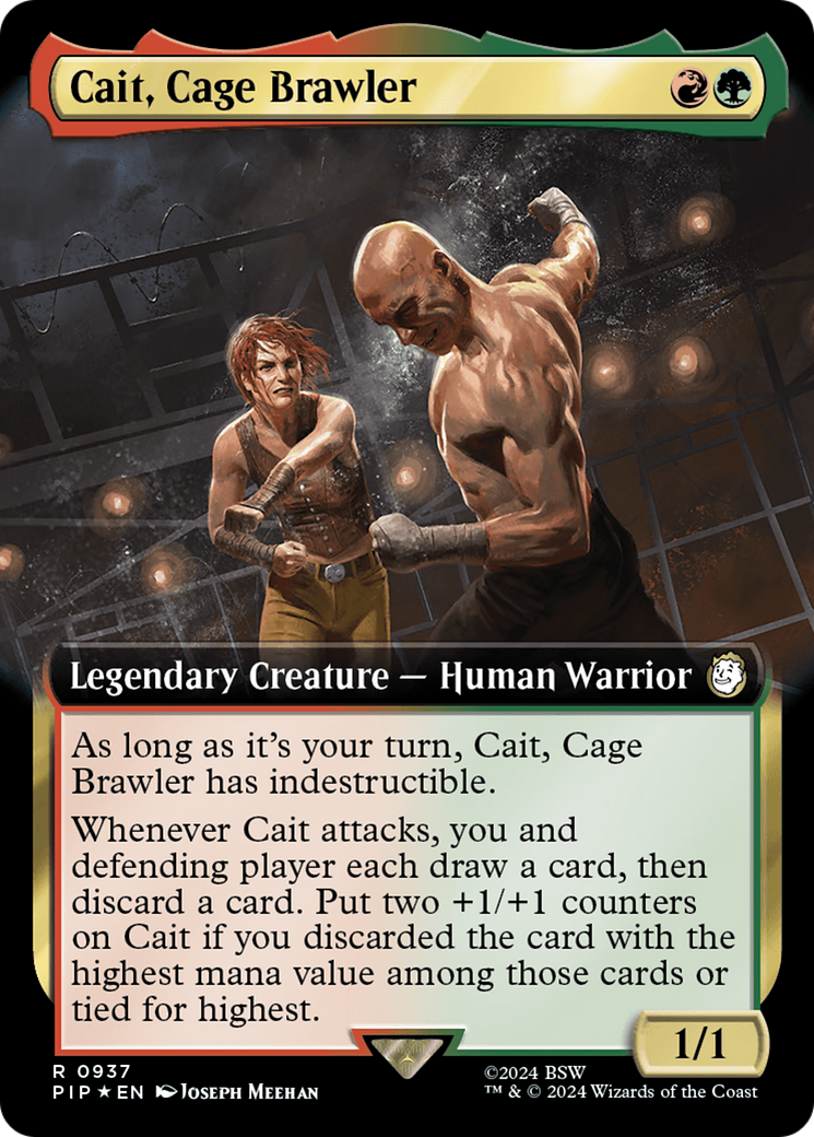 Cait, Cage Brawler (Extended Art) (Surge Foil) [Fallout] | Eastridge Sports Cards & Games