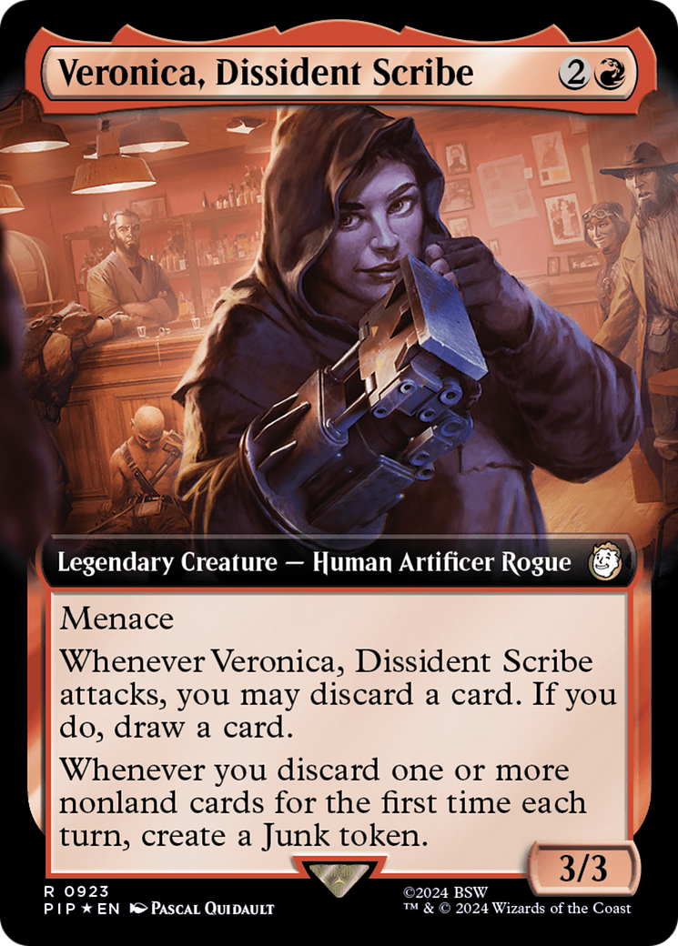 Veronica, Dissident Scribe (Extended Art) (Surge Foil) [Fallout] | Eastridge Sports Cards & Games