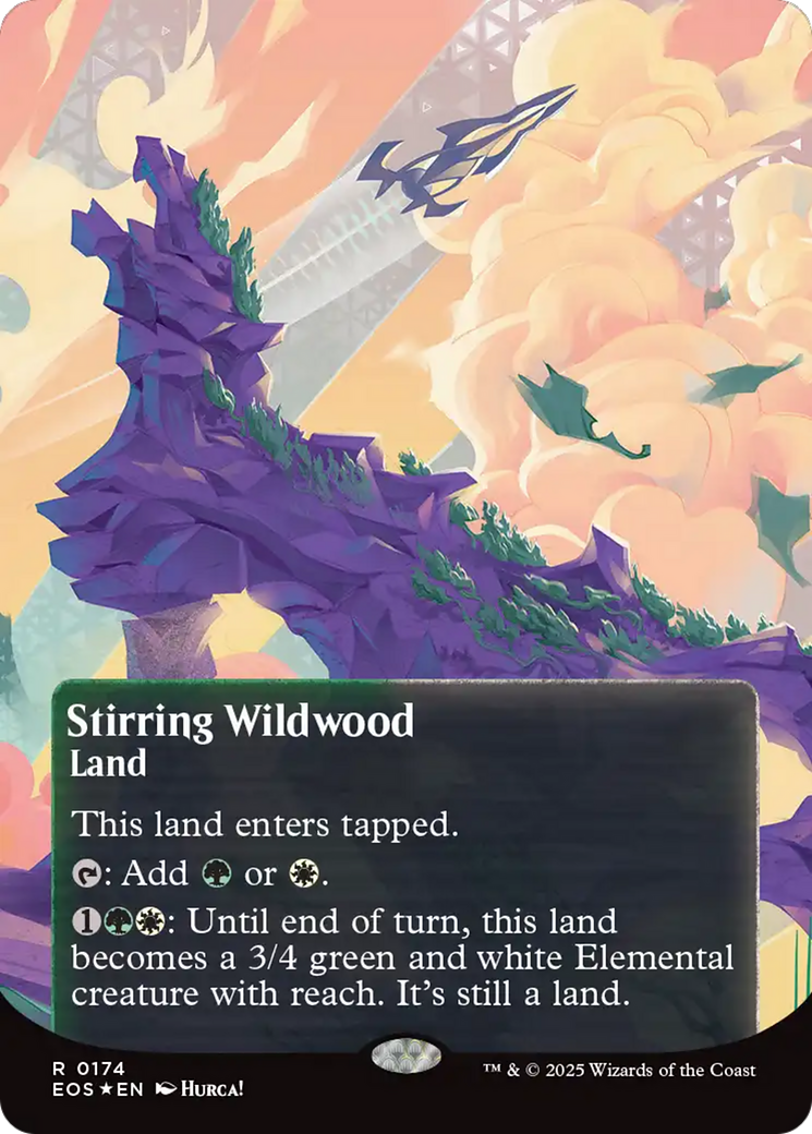 Stirring Wildwood (0174) (Borderless) (Galaxy Foil) [Edge of Eternities: Stellar Sights] | Eastridge Sports Cards & Games