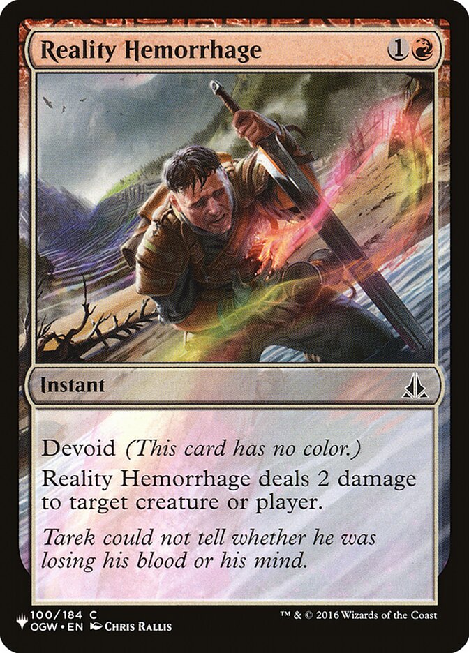 Reality Hemorrhage [The List] | Eastridge Sports Cards & Games
