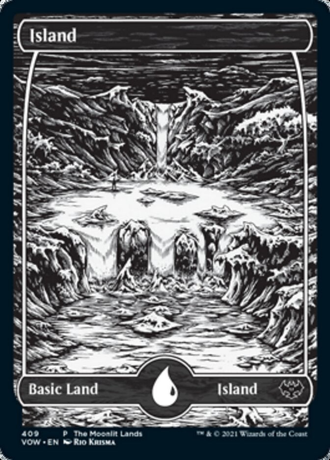 Island (The Moonlit Lands) (Foil Etched) [Innistrad: Crimson Vow Promos] | Eastridge Sports Cards & Games