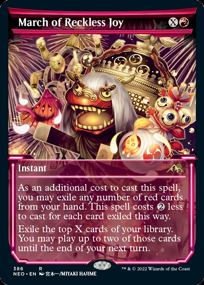 March of Reckless Joy (Showcase Soft Glow) [Kamigawa: Neon Dynasty] | Eastridge Sports Cards & Games