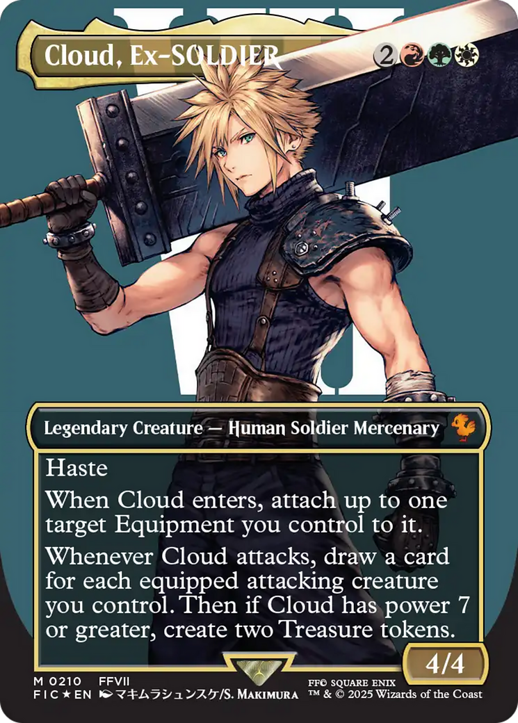 Cloud, Ex-SOLDIER (Borderless) (Surge Foil) [FINAL FANTASY Commander] | Eastridge Sports Cards & Games