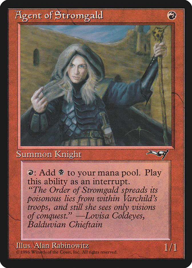 Agent of Stromgald (Holding Staff) [Alliances] | Eastridge Sports Cards & Games
