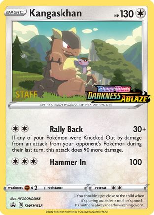 Kangaskhan (SWSH038) (Staff Prerelease Promo) [Sword & Shield: Black Star Promos] | Eastridge Sports Cards & Games