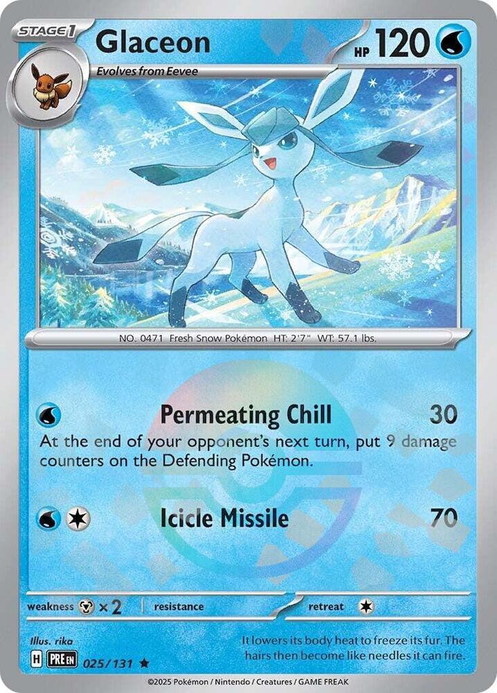 Glaceon (025/131) (Poke Ball Pattern) [Scarlet & Violet: Prismatic Evolutions] | Eastridge Sports Cards & Games