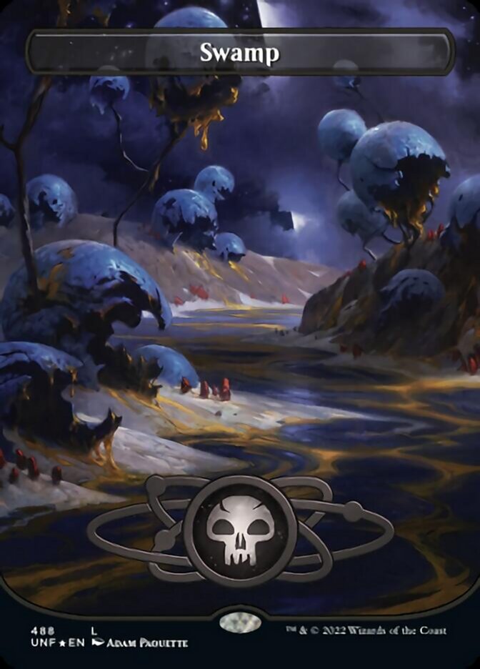 Swamp (488) (Planetary Space-ic Land) (Galaxy Foil) [Unfinity] | Eastridge Sports Cards & Games