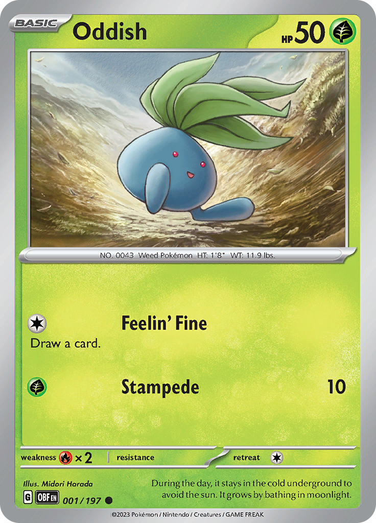 Oddish (001/197) [Scarlet & Violet: Obsidian Flames] | Eastridge Sports Cards & Games