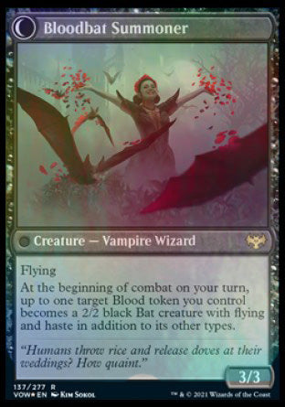 Voldaren Bloodcaster // Bloodbat Summoner [Innistrad: Crimson Vow Prerelease Promos] | Eastridge Sports Cards & Games