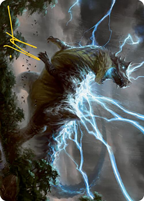 Thrasta, Tempest's Roar Art Card (41) (Gold-Stamped Signature) [Modern Horizons 2 Art Series] | Eastridge Sports Cards & Games