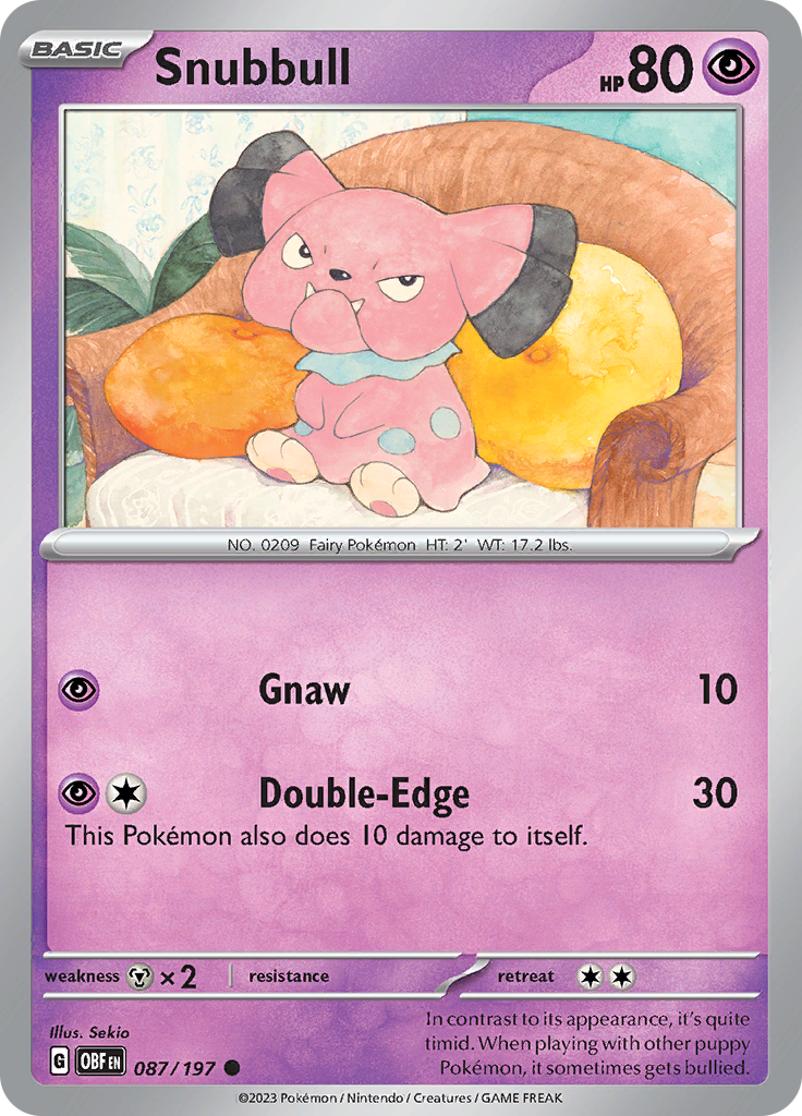 Snubbull (087/197) [Scarlet & Violet: Obsidian Flames] | Eastridge Sports Cards & Games