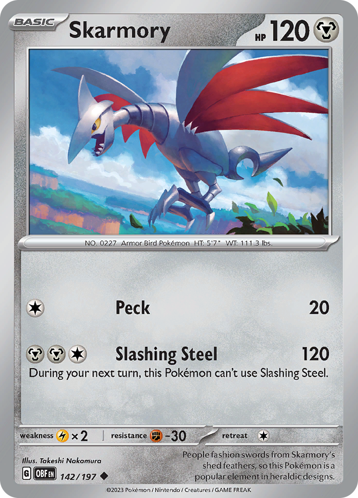 Skarmory (142/197) [Scarlet & Violet: Obsidian Flames] | Eastridge Sports Cards & Games